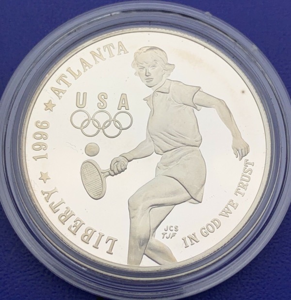 Monnaie Argent, 1 Dollar, Olympiades Atlanta 1996, Tennis