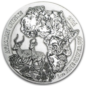 1 oz argent Antilope Rwanda 2014