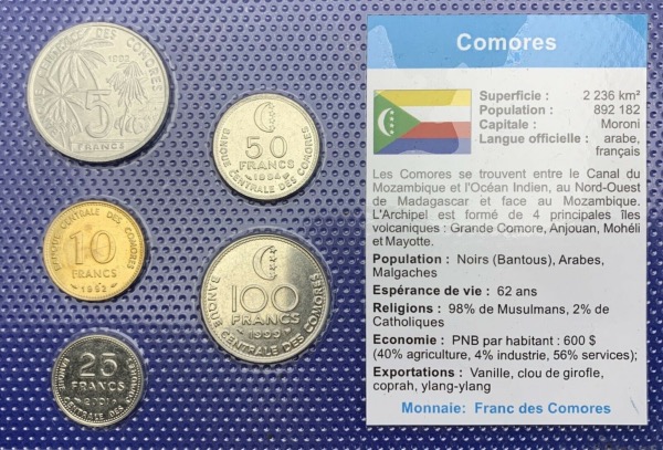 Comores Série de pièces UNC