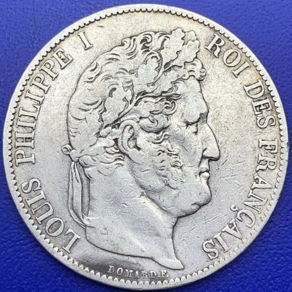 Pièce argent, France, Louis Philippe I, 5 francs, 1847 A