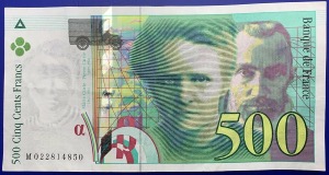 Billet France, 500 Francs Pierre et Marie Curie, 1994