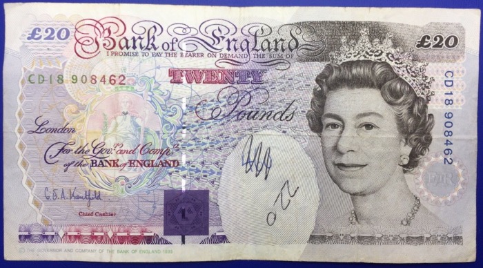 Billet, Royaume-Uni, 20 pounds 1993