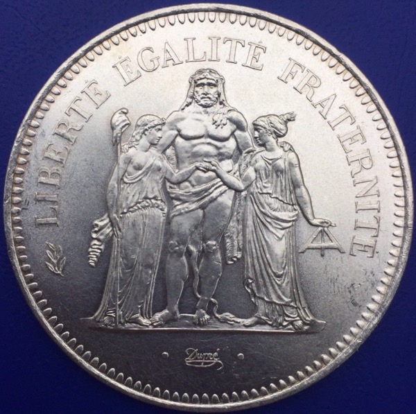 Monnaie Argent, 50 Francs Hercule 1975
