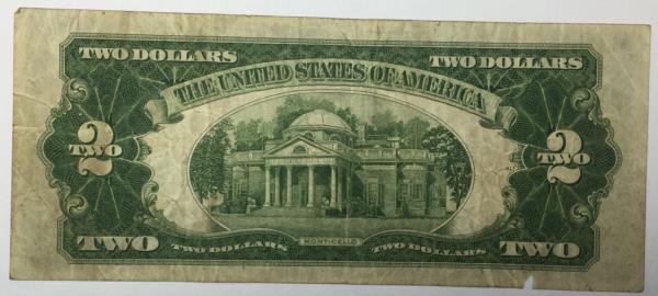 Billet 2 Dollars 1928D rouge Etats-unis 