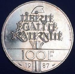 Pièce 100 francs commémorative La Fayette 1987