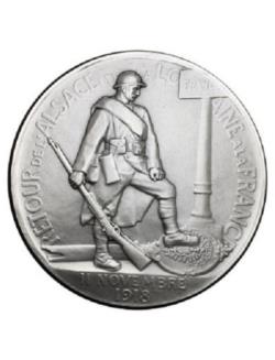 Médaille 11 novembre 1918 bronze argenté