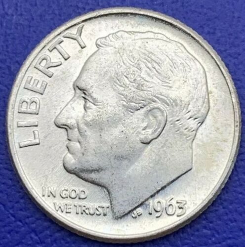One Dime Roosevelt 1963 D, Denver argent, États-Unis