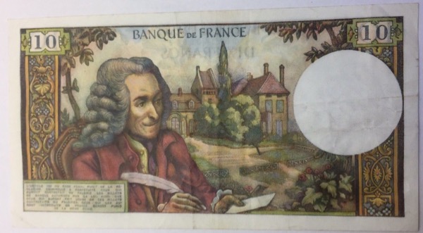 billet 10 francs Voltaire 2-8-1973