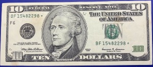 Etats-Unis, Billet 10 dollars Atlanta Star Note 1999, Hamilton