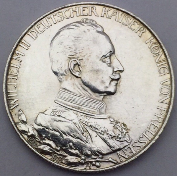 Allemagne 2 Mark Wilhelm II 1913