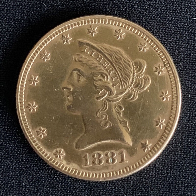10 dollars or Liberty 1881, Etats-unis