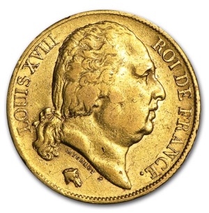 20 Francs Or Louis XVIII Buste Nu – Pièce Or Française