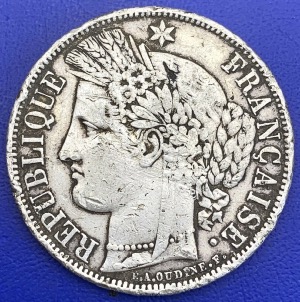 5 francs Cérès 1870 A sans légende argent