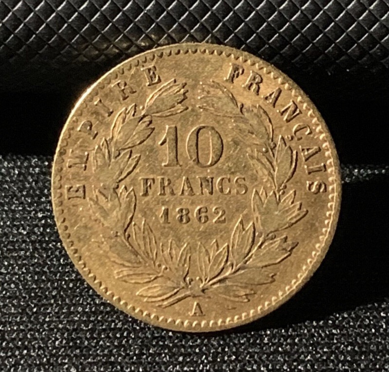 10 Francs or Napoleon III Tête Laurée 1862A