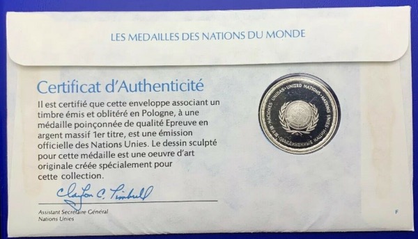 Médaille Argent massif des nations du Monde - POLOGNE