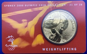 Australie, 5 Dollars Elisabeth 2, Sydney 2000, Weightlifting