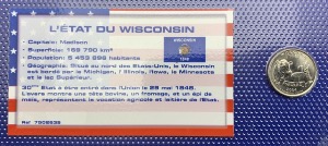 Etats-Unis Quarter dollar État du Wisconsin UNC, année 2004