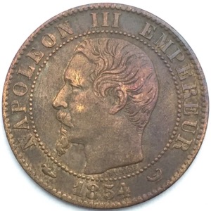 Napoleon III 5 centimes 1854 W