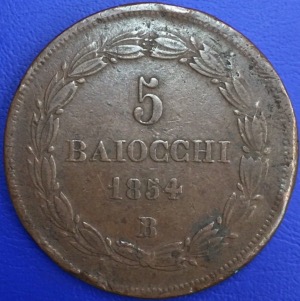 Vatican 5 Baiocchi 1854 B Bologne