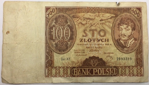 Billet 100 Zlotych 1932 Pologne