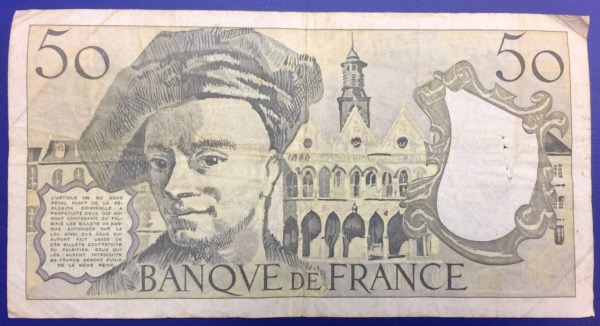 Billet 50 francs Quentin de la tour 1990