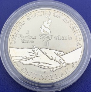 Monnaie Argent, 1 Dollar 1995, Olympiades, Athletisme