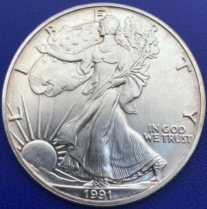 États-Unis USA One Dollar Silver Eagle 31,10g 1991