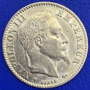 10 Francs or Napoléon III Tête Laurée 1867BB