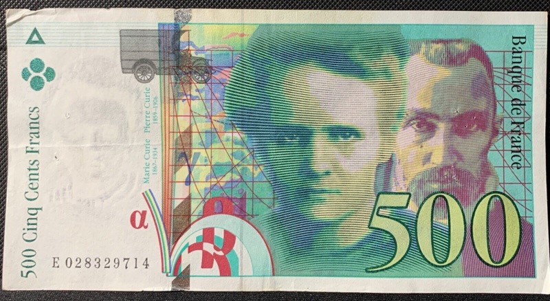 500 Francs Pierre et Marie Curie 1994