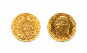 5 Francs or Napoléon III Tête Nue 1860 A