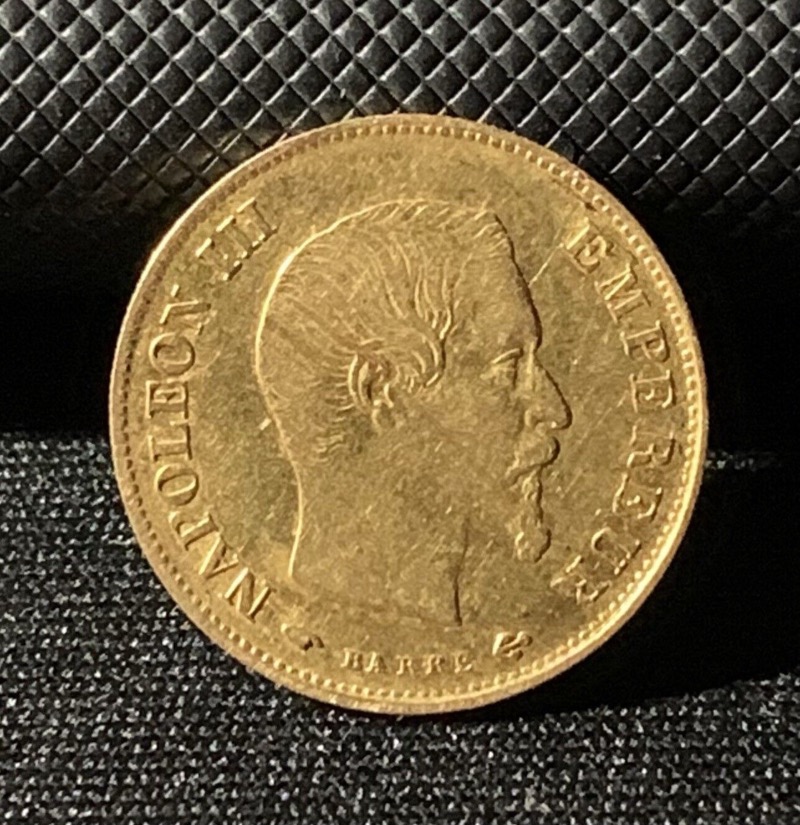 10 Francs or Napoleon III Tête Nue 1859A