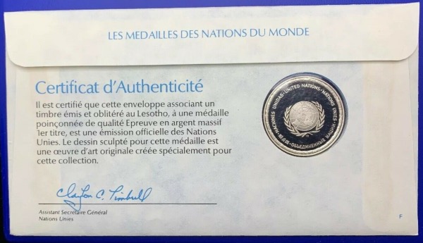 Médaille Argent massif des nations du Monde - LESOTHO