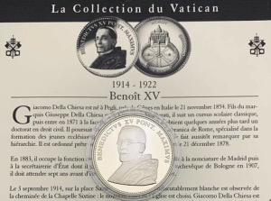 Médaille Benoit XV, Collection du Vatican