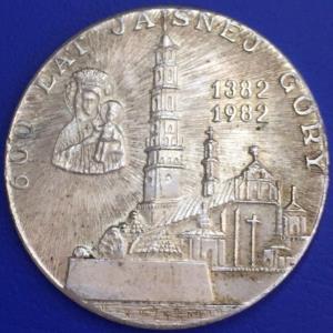 Médaille argent, Jean Paul II, 600 ans Jasnej Gory, 1982, Pologne