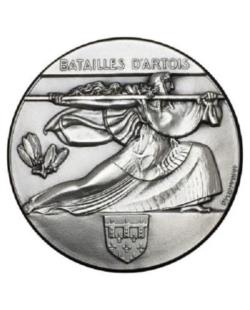 Médaille batailles d'artois bronze argenté