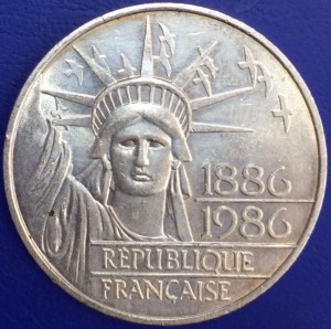 Monnaie 100 francs argent Liberté 1986