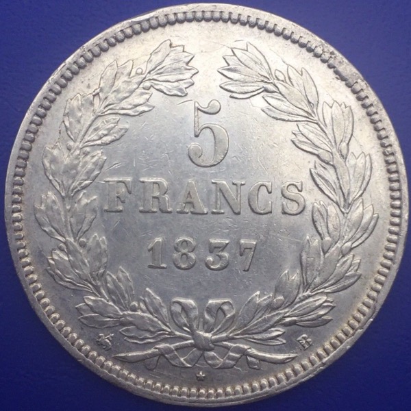 Monnaie Argent, 5 Francs Louis Philippe Ier 1837 B