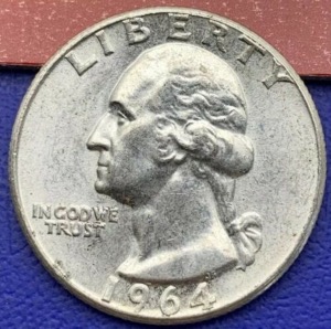 Argent - Etats-Unis Quarter Dollar Washington 1964