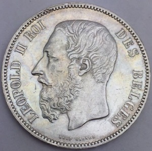 5 Francs 1873 Léopold II Roi des Belges