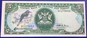 Billet 5 dollars Trinidad et Tobago