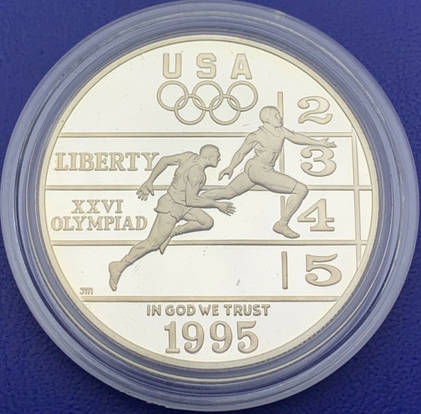 Monnaie Argent, 1 Dollar 1995, Olympiades, Athletisme