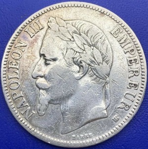 5 francs Napoléon III Empereur 1868 BB