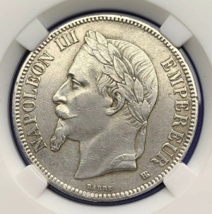 5 Francs Napoléon III Tête Laurée 1868 BB TTB+