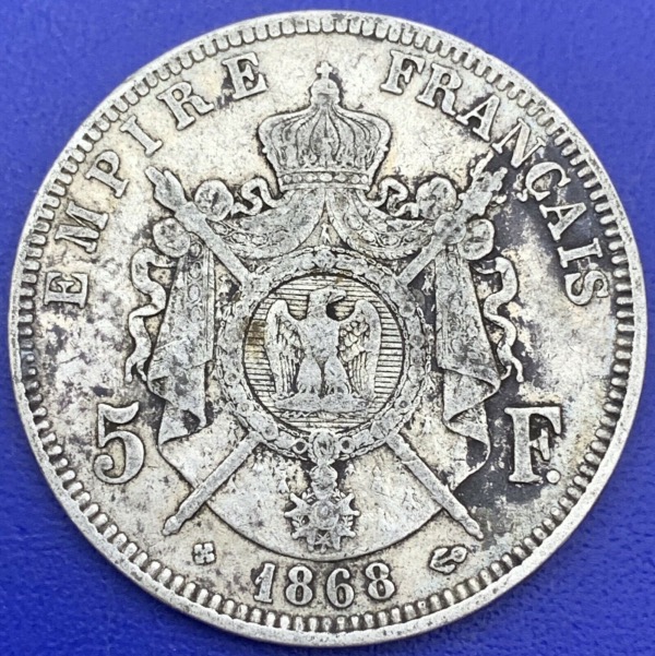 5 francs Napoleon 3 1868 BB