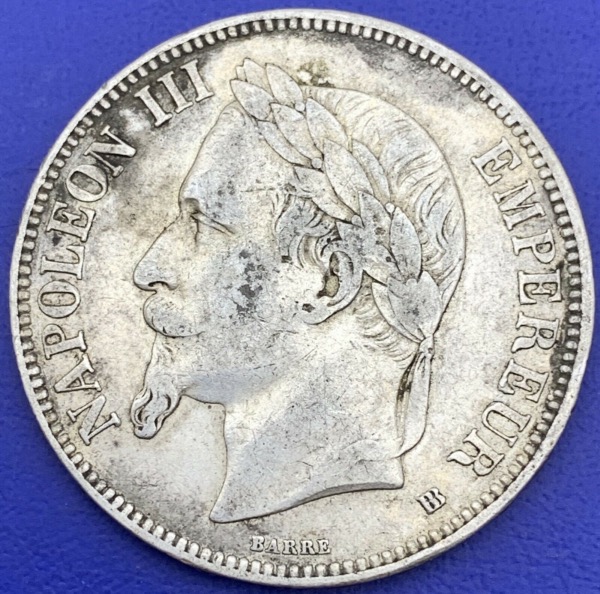 5 francs Napoleon III 1869 petit BB