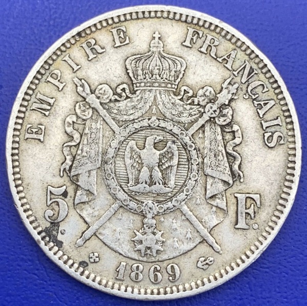 5 francs Napoléon III 1869 BB argent