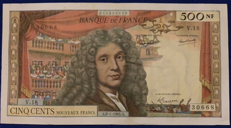 500 Francs Molière 8-1-1965 V.18