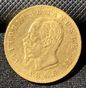 20 Lire or  Italie Emmanuel II 1865