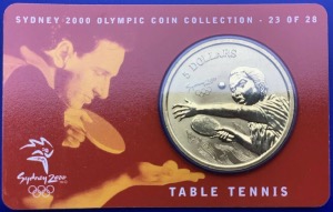 Australie, 5 Dollars Elisabeth 2, Sydney 2000, Table Tennis