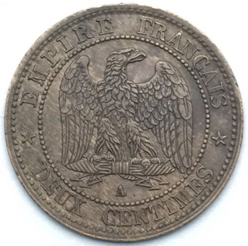 2 centimes Napoléon III tête laurée 1853 A